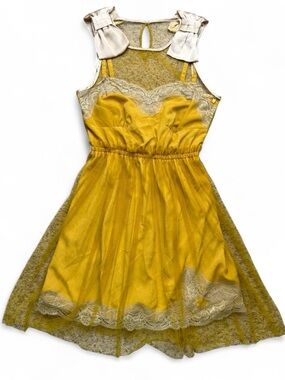 Rodarte for Target 20th Anniversary Yellow Tulle Lace Bow Dress XS